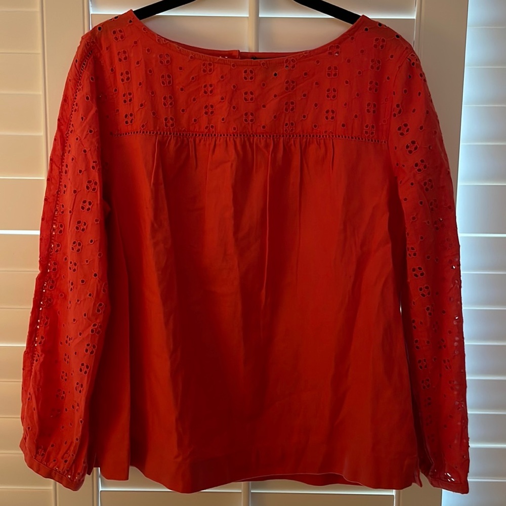 J. Crew Mercantile Eyelet Detail Top